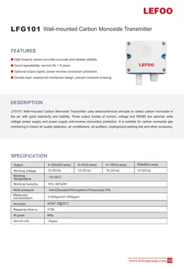 LEFOO LFG101 Wand monoxid Transmitter