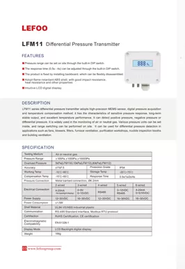 LEFOO LFM11 Differenz druck transmitter