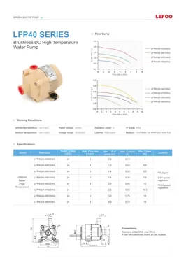 LEFOO LFP4024 Hochtemperatur-Serie Bürstenlose DC-Wasserpumpe