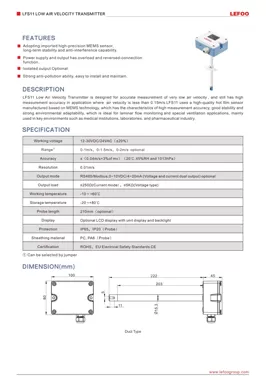 LEFOO LFS11 Transmitter mit niedriger Luft geschwindigkeit