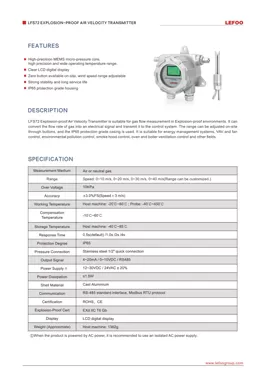 LEFOO LFS72 Explosions sicherer Luft geschwindigkeit sender
