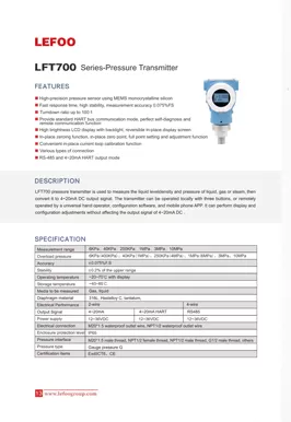 LEFOO LFT700-Serie Smart Druck Sender