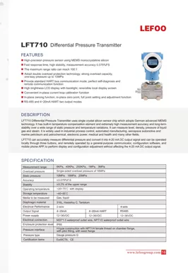 LEFOO LFT710 Serie Smart Differenz druck Sender