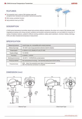 LEFOO LFW20 Gepanzerte Temperatur-Transmitter