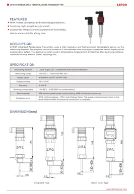 LEFOO LFW21 Integrierter Temperatur transmitter