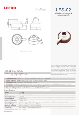 Miniatur druck & Vakuum Schalter LFS-02